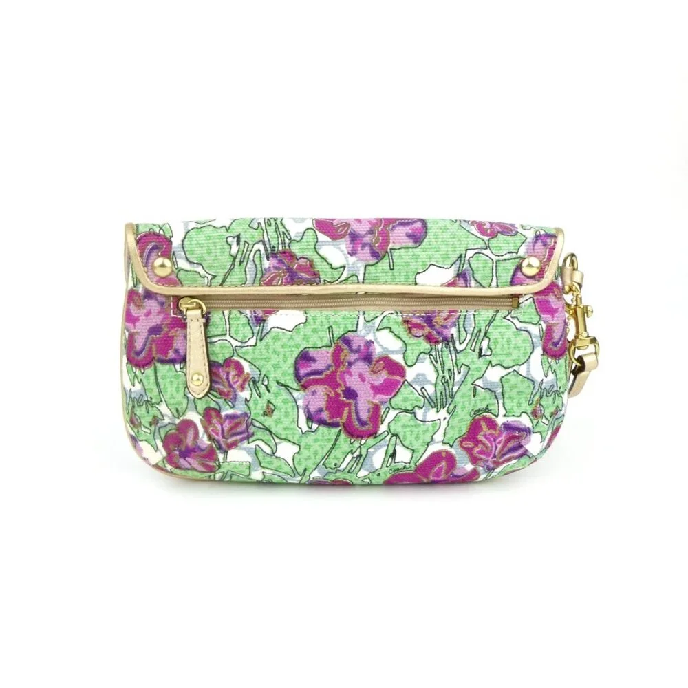 Coach Ashley Iris‎ Floral Flap Wristlet